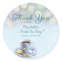 Fête des mariées vintage Tea Party Aqua Merci