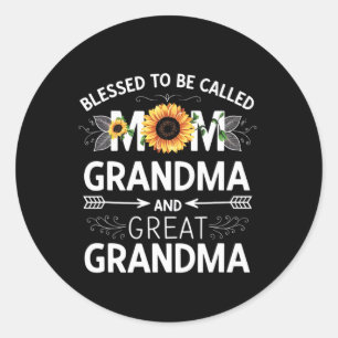 Sticker Rond Fête des mères bénie d'être appelée maman grand-mè