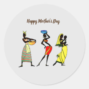 Sticker Rond Fête des mères Fête des mères africaines