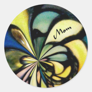 Sticker Rond Fête des mères Tiffany soies