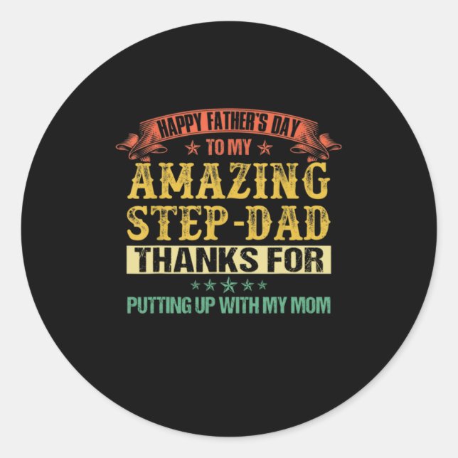 Sticker Rond Fête des pères | Bonne Fête des pères À Pas Papa (Devant)