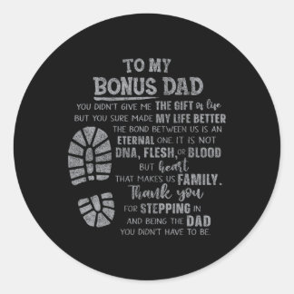 Sticker Rond Fête des pères Bonus Papa Design Pour Stepdad De D