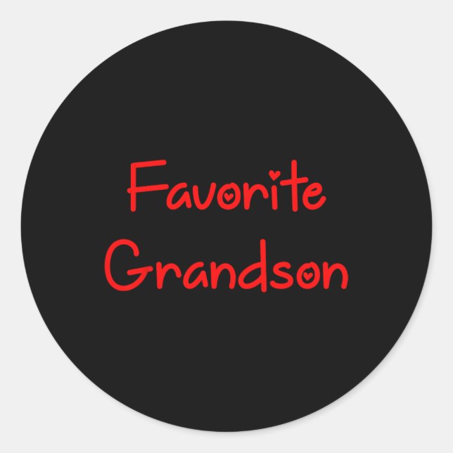 Sticker Rond Fête des pères de petit-fils favori (Devant)