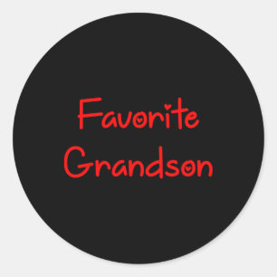 Sticker Rond Fête des pères de petit-fils favori