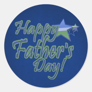 Sticker Rond fête des pères heureuse StarDad