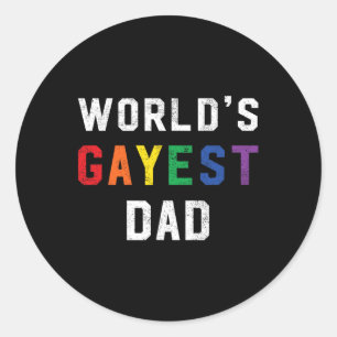 Sticker Rond Fête des pères Lgbt Gay pride Gayest Dad migte