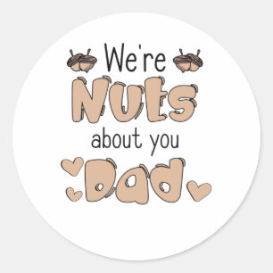 Sticker Rond Fête des pères Nut Nut Papa Papa Papa Père Amour H