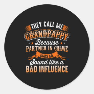 Sticker Rond Fête des pères On M'Appelle Grand-Pappy