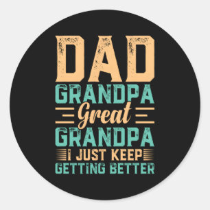 Sticker Rond Fête des pères Papa grand-père grand-père
