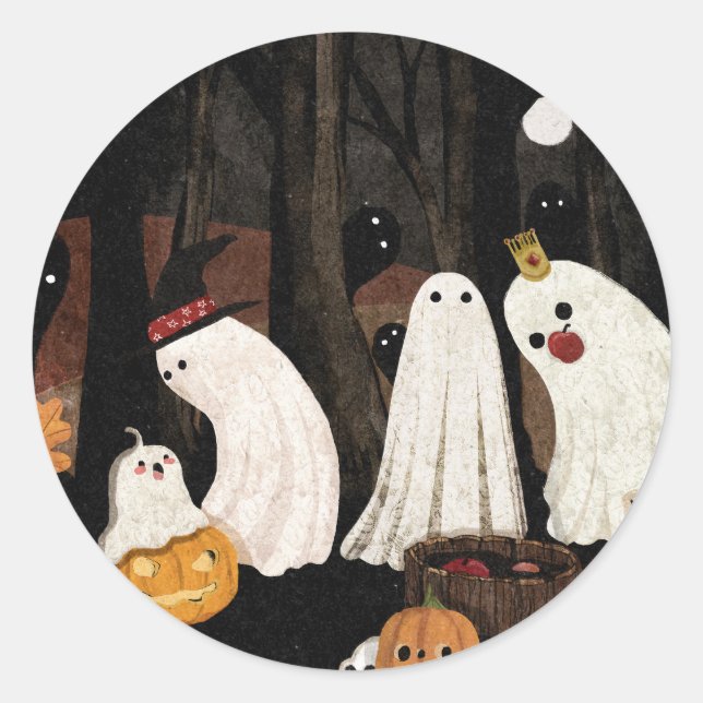 Sticker Rond Fête d'Halloween (Devant)