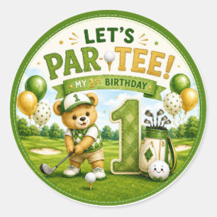 Sticker Rond Fête du 1er anniversaire de golf