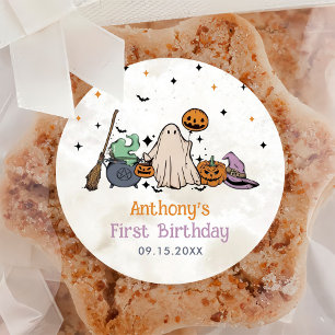 Sticker Rond Fête du 1er anniversaire d'Halloween