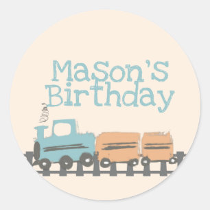 Sticker Rond Fête du 1er Anniversaire du Train des Enfants Rétr