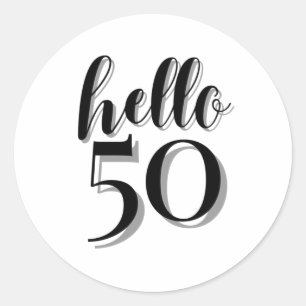 Sticker Rond Fête du 50e anniversaire