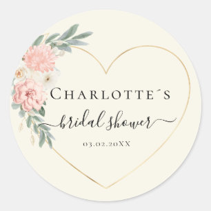 Sticker Rond Fête du coeur élégant