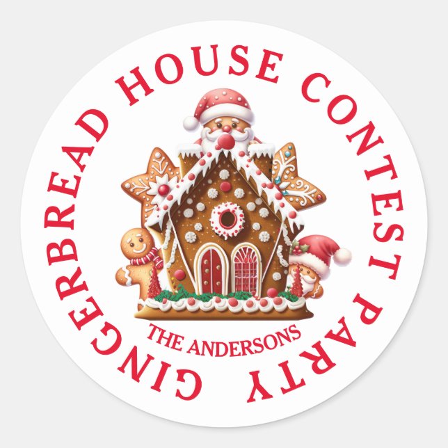 Sticker Rond Fête du Concours de la Maison du pain d'épice blan (Devant)