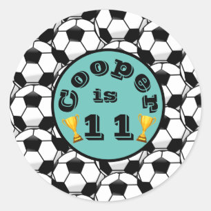 Sticker Rond Fête du football bleu