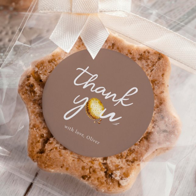 Sticker Rond Fête du lait et des biscuits Merci Brown au chocol (Créateur téléchargé)