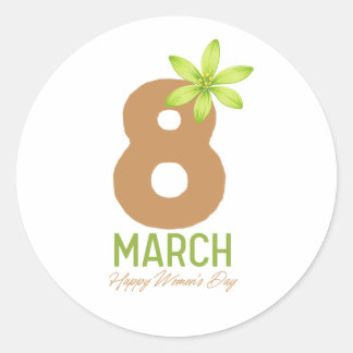 Sticker Rond Fête Féminine Florale Minimaliste Pastel