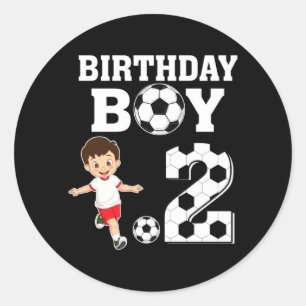 Sticker Rond Fête garçon 2 ans 2e anniversaire amateur de footb