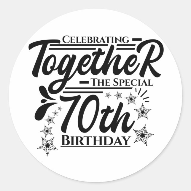 Sticker Rond fête le 70e anniversaire (Devant)