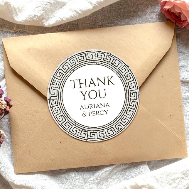 Sticker Rond Fête Merci Grecque  (Créateur téléchargé)