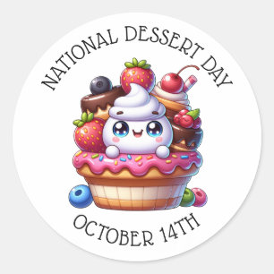 Sticker Rond Fête nationale du dessert 14 octobre