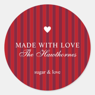 Sticker Rond Fête personnalisée classique fabriquée avec amour