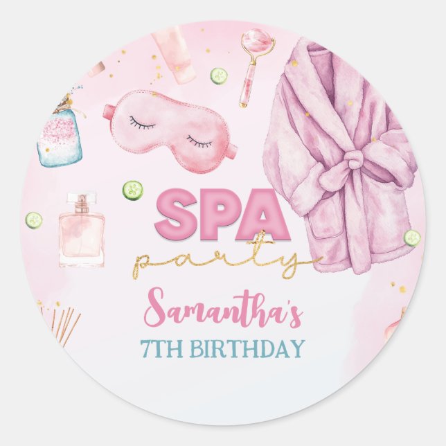 Sticker Rond Fête spa Anniversaire, Dormir, Fête de bois (Devant)