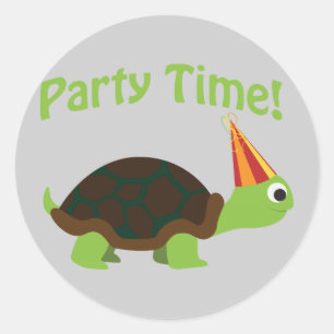 Sticker Rond Fête ! Tortue