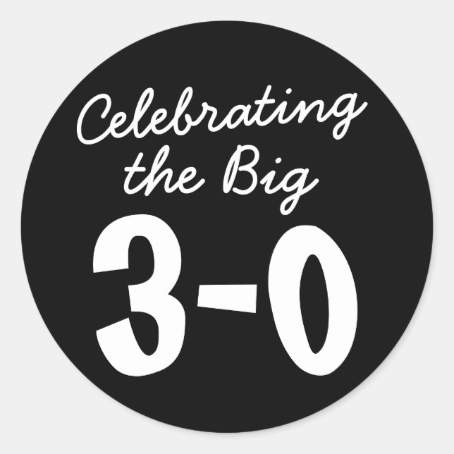 Sticker Rond Fêter le Grand 30e anniversaire (Devant)