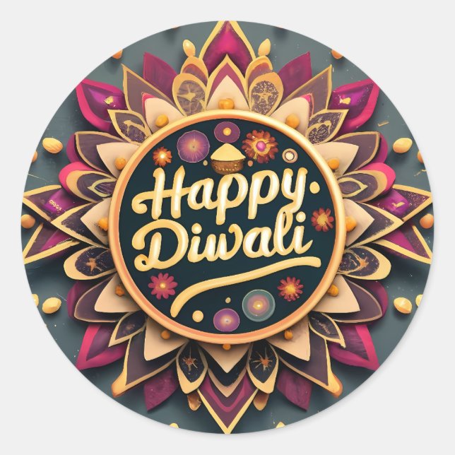 Sticker Rond Fêtes de Diwali (Devant)