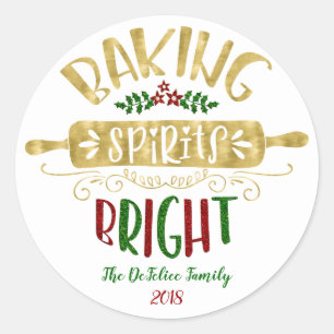 Sticker Rond Fêtes de Noël - Baking Spiritueux - Multi