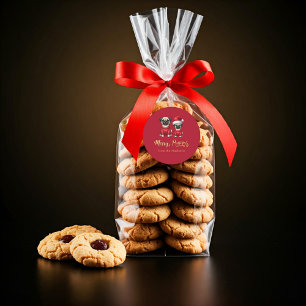 Sticker Rond Fêtes de Noël Funny personnalisées Joyeux Pugmas