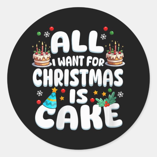 Sticker Rond Fêtes Joyeuses Fête d'anniversaire Noël Jour B Fêt (Devant)