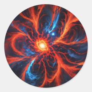 Sticker Rond Feu céleste Abstrait cosmique
