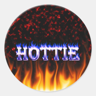 Sticker Rond Feu chaud et flammes Marbre rouge