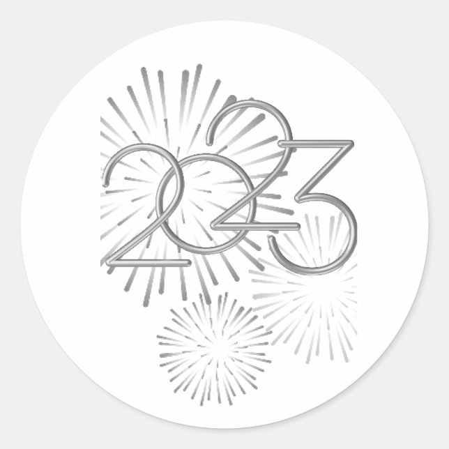 Sticker Rond Feu d'artifice du Nouvel An 2023 (Devant)