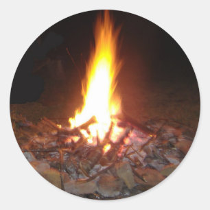Sticker Rond Feu de camp Holliday