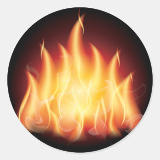 Sticker Rond Feu de feu de camp
