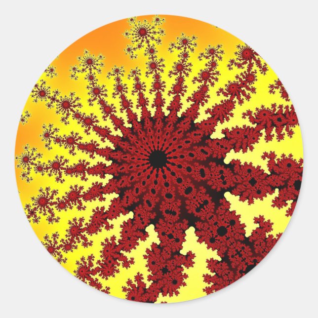 Sticker Rond Feu de feu de cerise (Devant)