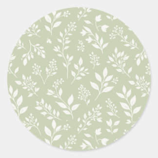 Sticker Rond Feuillage d'automne neutre - Olive douce