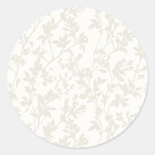 Sticker Rond Feuillage frais (ivoire - Chiffon) (Devant)