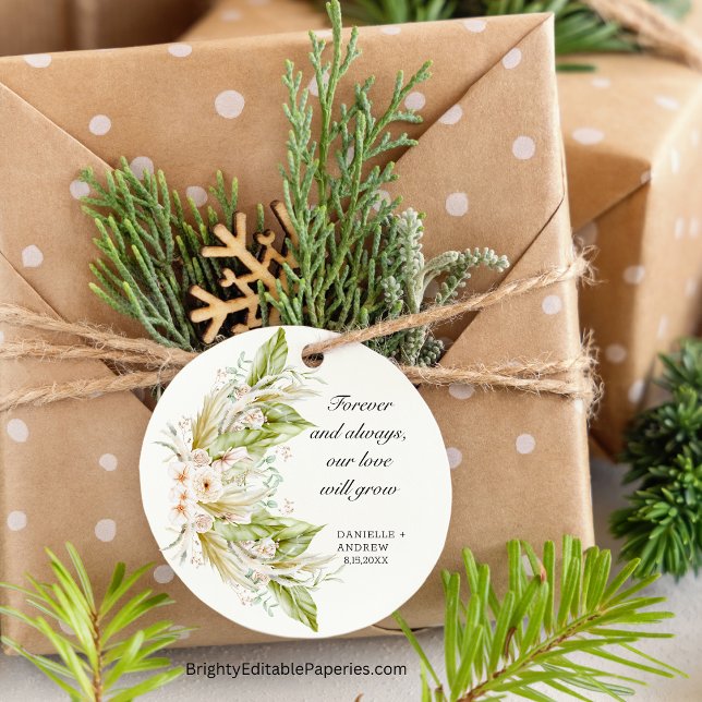 Sticker Rond Feuillage Lumineux Tropical Herbe de la Pampa  (Tropical Pampas Pop: Brighten Your Day with Our Greenery Sticker.)