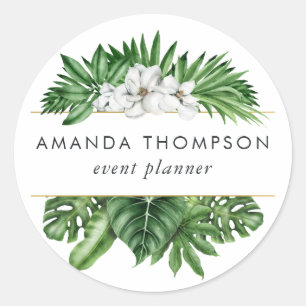 Sticker Rond Feuillage tropical verdoyant
