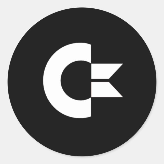 Sticker Rond Feuille autocollante Commodore (Devant)