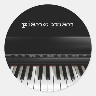 Sticker Rond Feuille autocollante Piano man