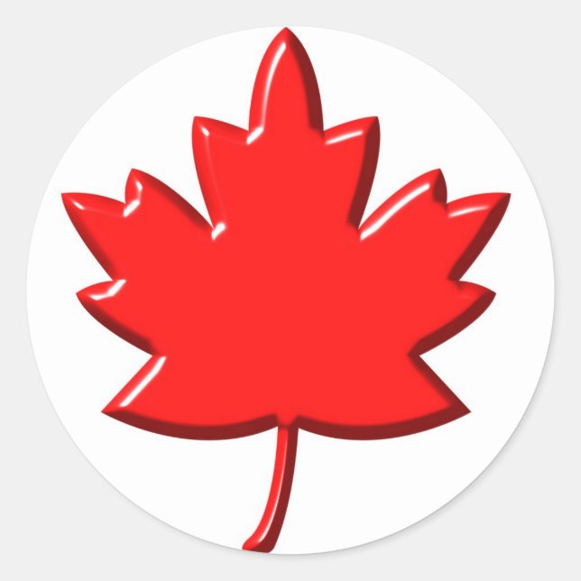 Sticker Rond Feuille canadienne (Devant)