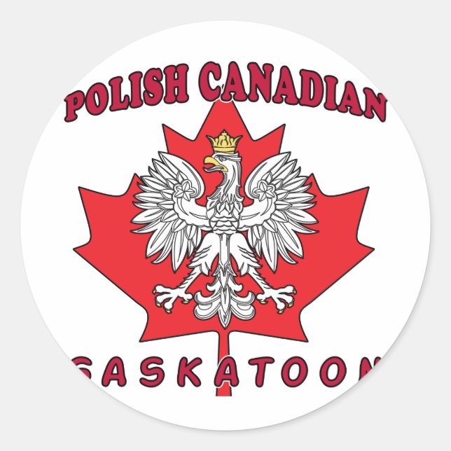 Sticker Rond Feuille canadienne de Saskatoon (Devant)