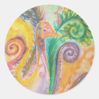 Sticker Rond Feuille d'autocollant avec coloré Tourbillonnant B